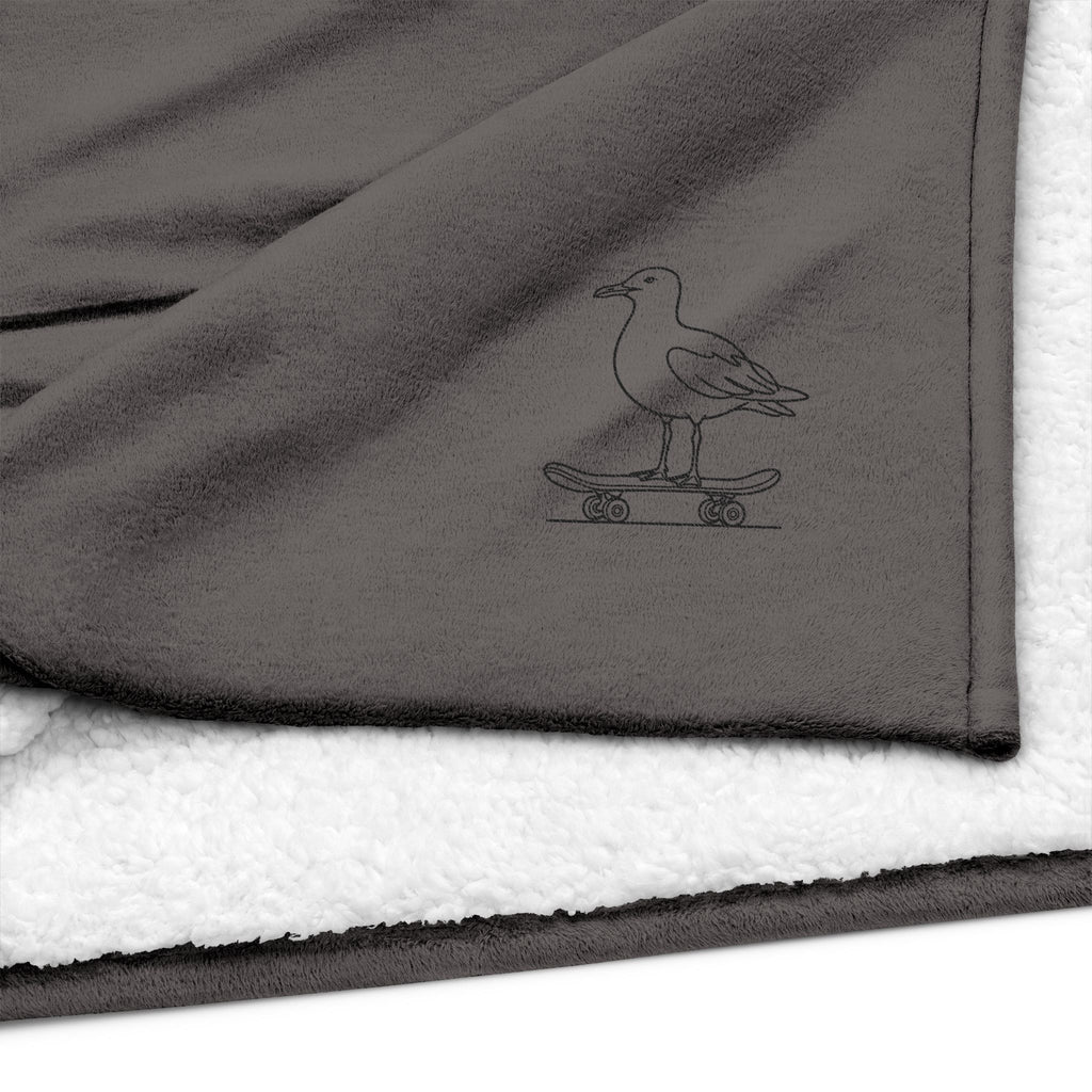 Seagull Skateboard Sherpa Blanket
